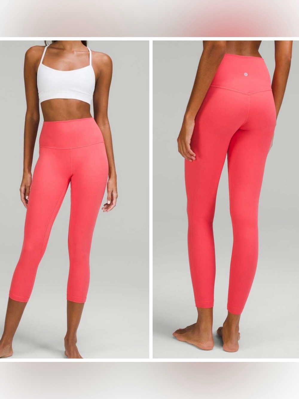 Lululemon Size 0 Coral Pale Raspberry High-Rise Cropped Align Leggings